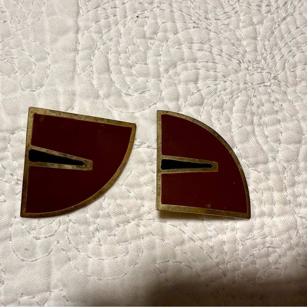 Vintage Elegant Brown and Gold Earrings